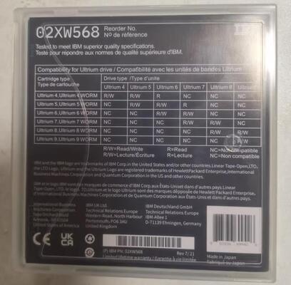LTO9 Tape 02XW568 Ultrium 9 18TB-46TB Original New Backup Data Cartridge