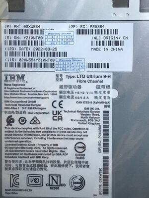 For Original New IBM LTO9 FC HH TS4300 Tape Library Drive 02XW554 3555-AGLA 02XX413