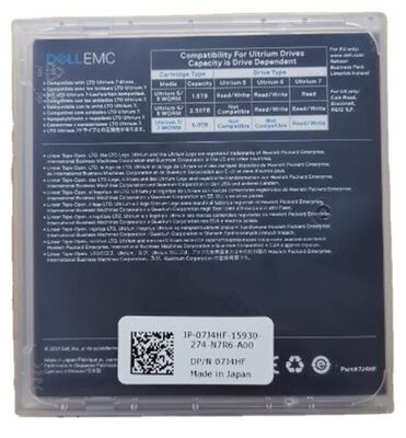 07J4HF 15TB DelLTO7 Data Cartridge Tapes 0HC591 0YN156 02H9YH 07J4HF 0Y577J 0465R8 for DELLLTO3/LTO4/LTO5/LTO6/LTO7/LTO8/LTO9