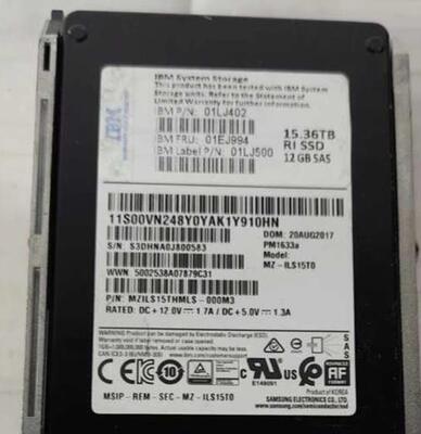 02PX544 02YC045 01EJ994 01EJ998 15.36B 2.5inch 12Gb  SAS SSD Hard Drives